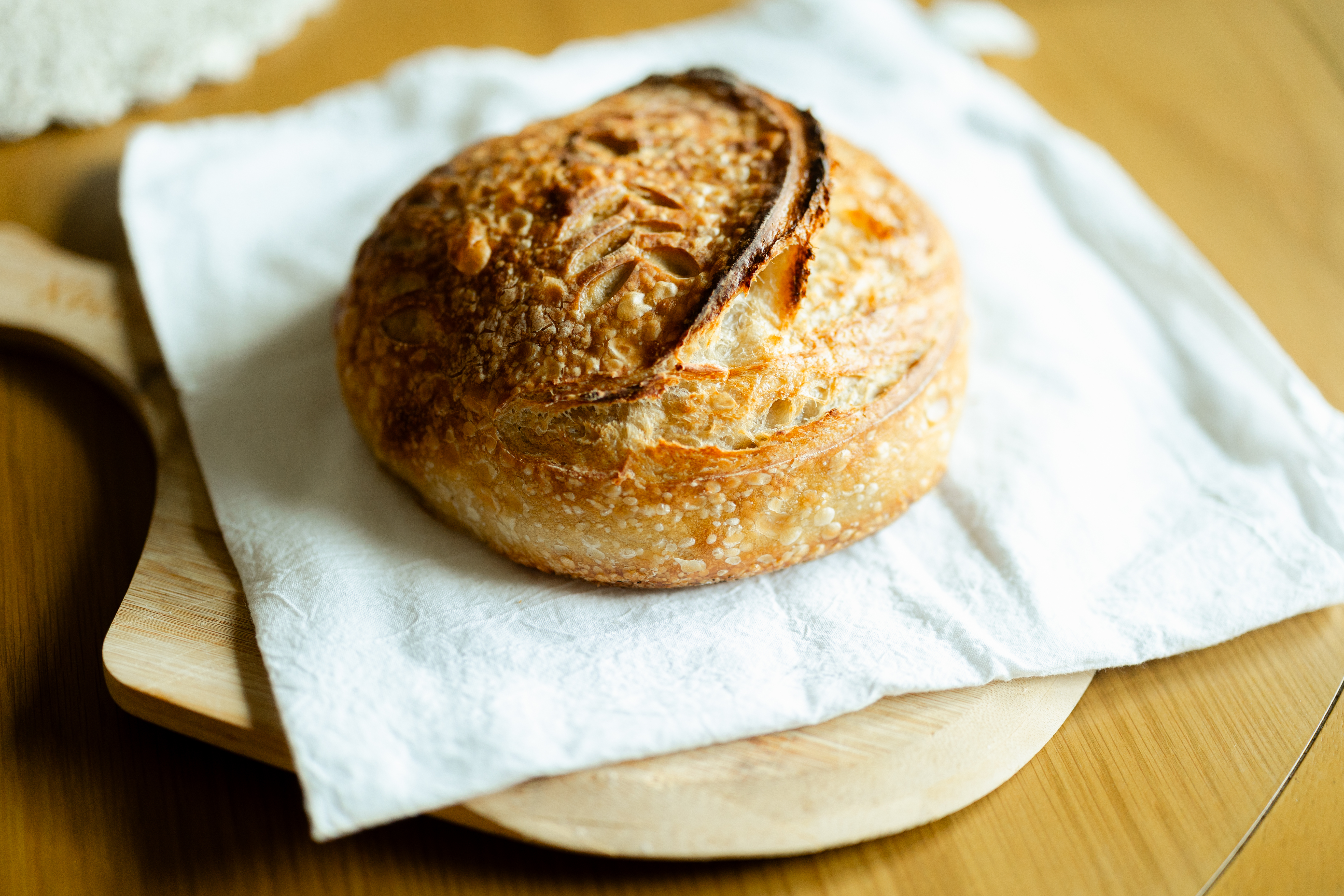 Fresh sourdough loaves baked at Honey Bunches of Oaks, Dripping Springs TX